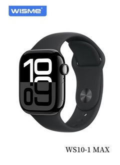 WS10-1 MAX Multi-Functional Smartwatch with 7 Pairs of Straps and Charging Cable – Stylish & Versatile Smartwatch for Ladies and Gents, Black