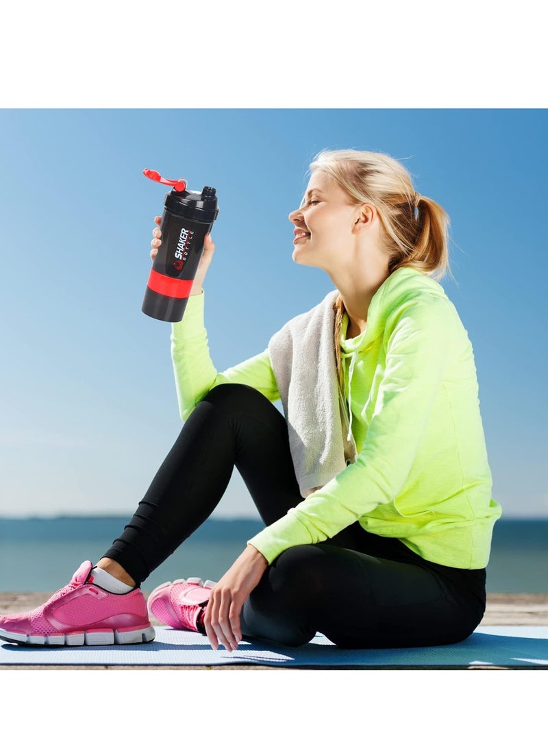 Generic - Shaker Bottle,16oz Shaker Cup,Protein Shaker Bottle with Storage & Shaker Ball,GYM Shaker Bottles for Protein Shakes,Sports Shake Mixer Bottle,100% Leak Proof,BPA Free,3 Layer (Red) - Image 1