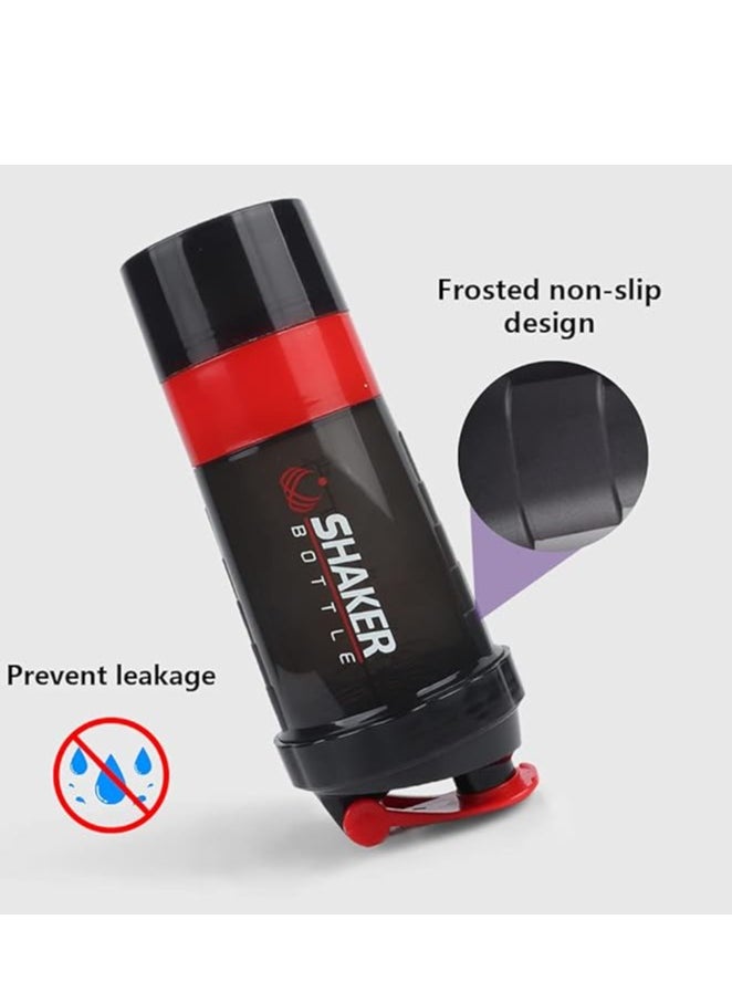 Generic - Shaker Bottle,16oz Shaker Cup,Protein Shaker Bottle with Storage & Shaker Ball,GYM Shaker Bottles for Protein Shakes,Sports Shake Mixer Bottle,100% Leak Proof,BPA Free,3 Layer (Red) - Image 1