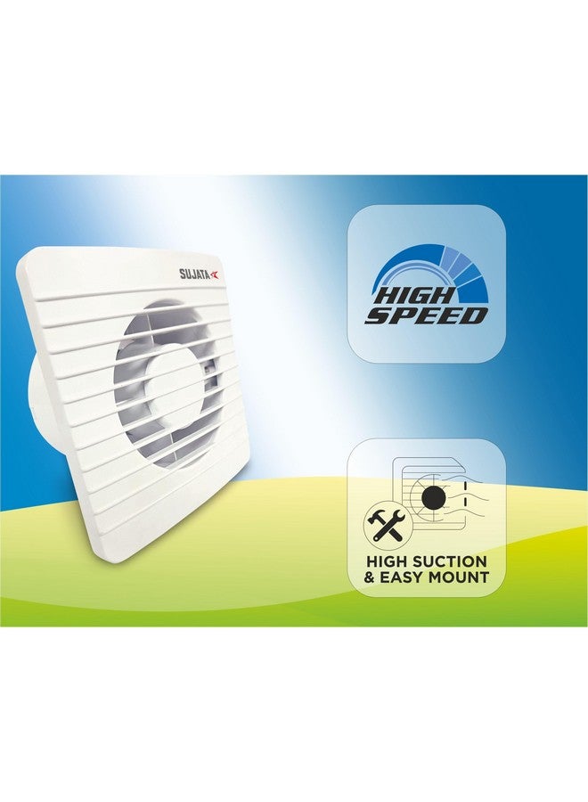 Sujata Exhaust Fan | 2 Yrs Warranty | 100mm, 230V, 2600 RPM, Fan for Bathroom 4 inch, Exhaust Fan for Kitchen 4 inch, 100% Copper Winding, For All Rooms (APB207 -White) - Image 5