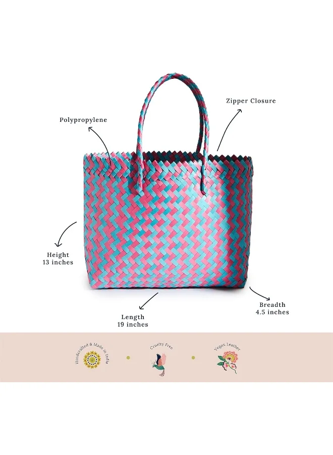 Chumbak Weave Lunch Bag - Pink