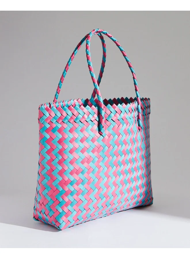 Chumbak Weave Lunch Bag - Pink