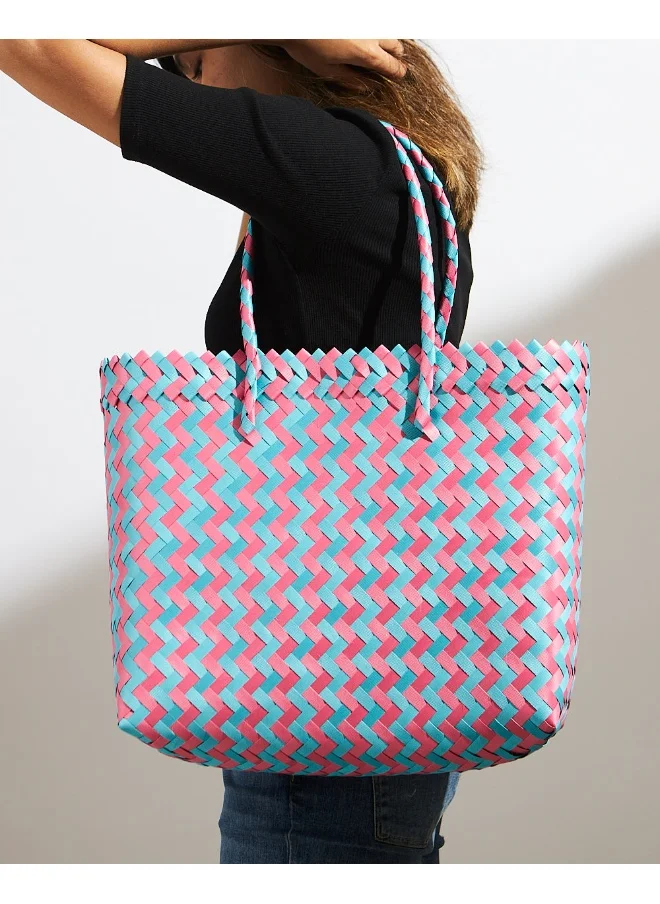 Chumbak Weave Lunch Bag - Pink