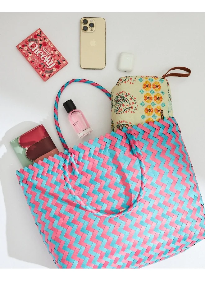 Chumbak Weave Lunch Bag | Pink