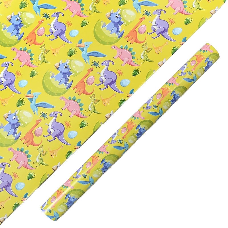Colorful Dinosaur Gift Wrapping Paper Sheets Set of 25 (Size-19.5 x 29.5), Perfect for Wrapping kids Gifts SWGP-68