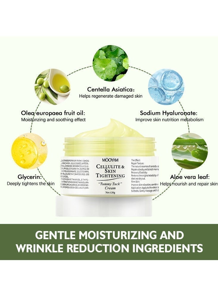 MOOYAM 120g Cellulite and Skin Tightening Cream Firming Gel, Firms and Smooths Abdomen, Moisturizing Body Cream for Body Stretch Mark Reduction - Image 5