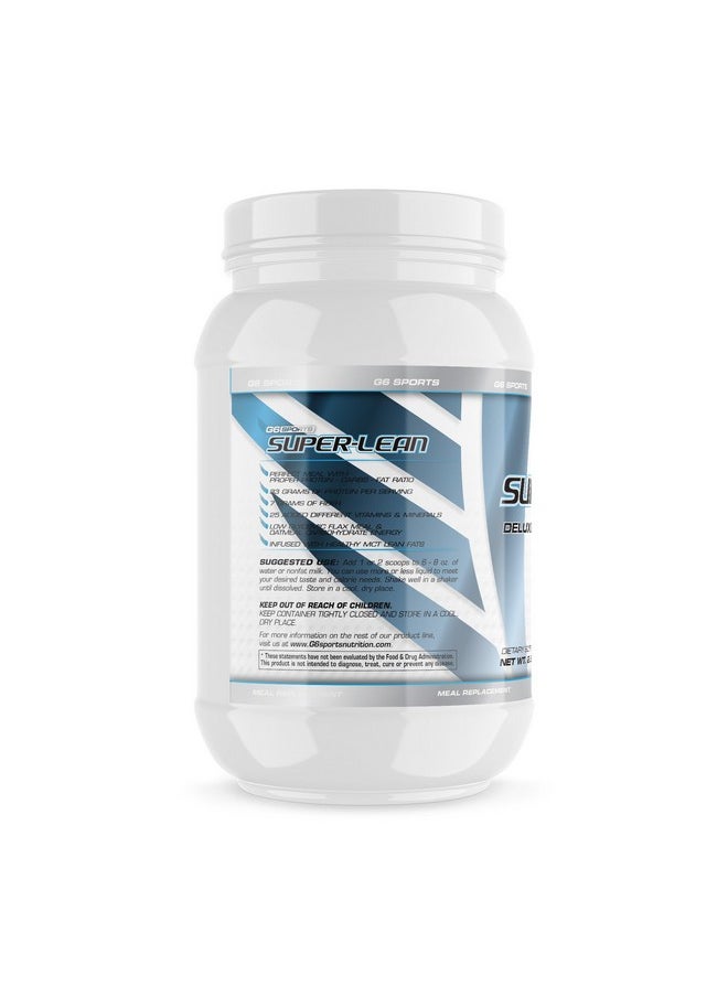 Health & Household - G6 Sports Nutrition Super-Lean Deluxe Meal Replacement (32G Protein, 7G Fiber, 25 Added Vitamins & Minerals) - 2.5Lb Jar - Peanut Butter Milkshake - Image 1