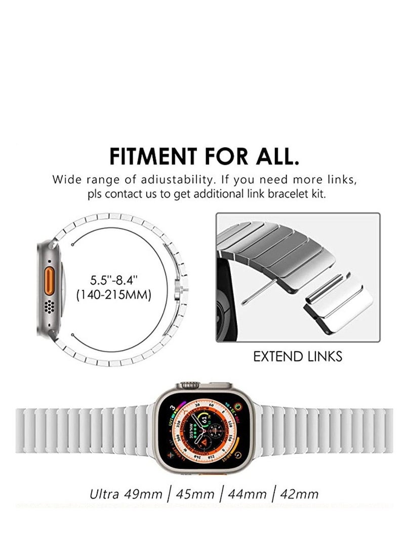 Beauenty Compatible with Apple Watch Ultra 2 Band 49mm 45mm 44mm 42mm 41mm 40mm 38mm,Men and Women Stainless Steel Metal Band for iWatch Series SE/8/7/6/5/4/3/2/1 - Image 2