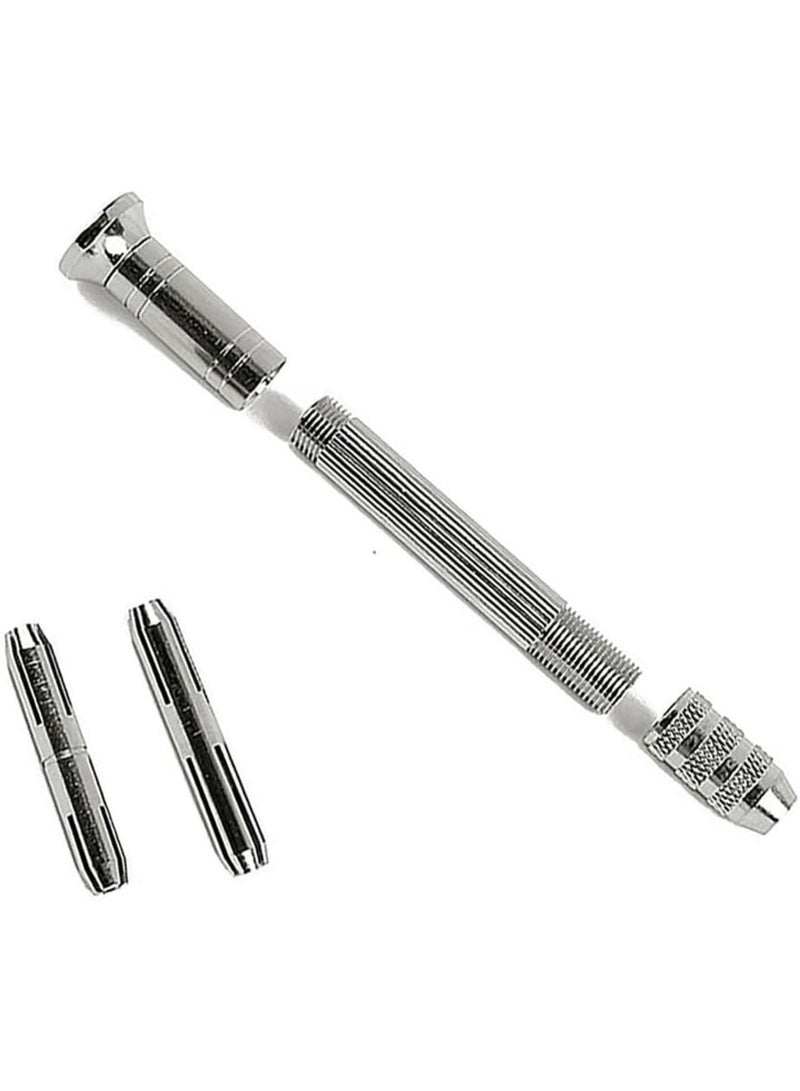 GGOOT Silver Hand Twist Drill Woodworking Hand Punch Tool 0.8-3.0mm Four-Headed Steel Handle Hardware Clock Maintenance Easy to Use  - Image 4