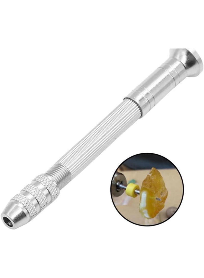 GGOOT Silver Hand Twist Drill Woodworking Hand Punch Tool 0.8-3.0mm Four-Headed Steel Handle Hardware Clock Maintenance Easy to Use  - Image 3