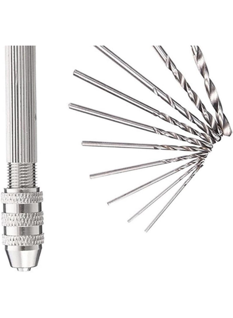 GGOOT Silver Hand Twist Drill Woodworking Hand Punch Tool 0.8-3.0mm Four-Headed Steel Handle Hardware Clock Maintenance Easy to Use  - Image 5