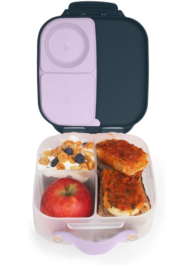 b.box Mini Lunch box for Toddlers, Kids | Bento Box, Lunch Snack Container | 2 Leak Proof Compartments | BPA Free (Indigo Rose, 1L capacity)  - Image 1