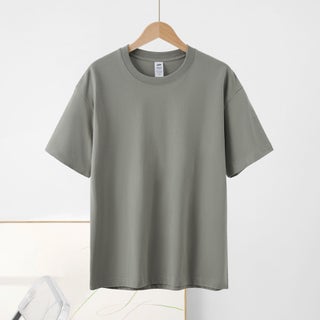 Summer Half-sleeved Pure Cotton Short-sleeved T-shirt Mens and Womens Combed Cotton Solid Color Loose Base Shirt Simple Casual Top Rock ash - pzsku/ZD56DACEF5F6CAAFBE78DZ/45/1750434504/04dbb32d-c03a-432e-9406-2de08ff68a53