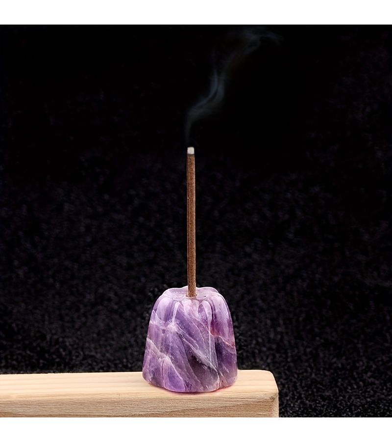 Natural Rose Quartz Crystal Flower Incense Holder Loose Gemstone - Image 3