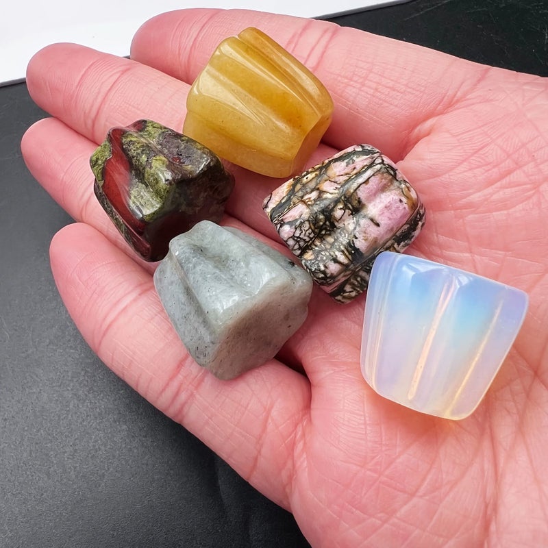 Natural Rose Quartz Crystal Flower Incense Holder Loose Gemstone - Image 4