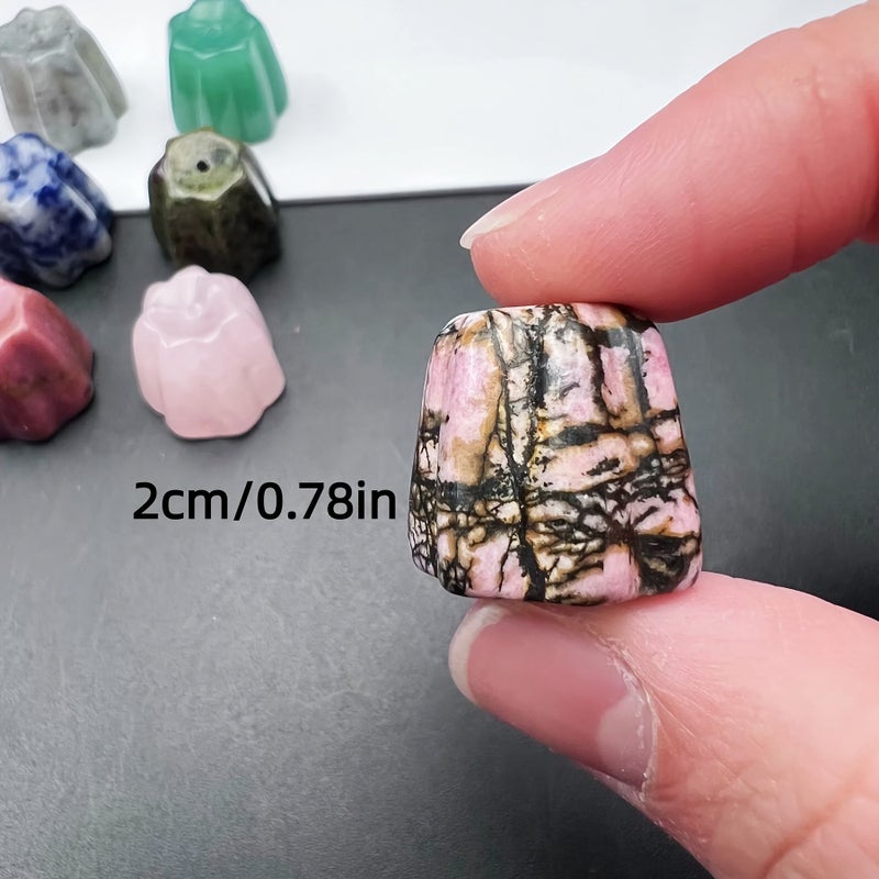 Natural Rose Quartz Crystal Flower Incense Holder Loose Gemstone - Image 2