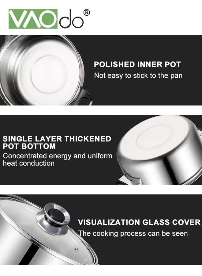 فاو دو مجموعة الأواني والأواني ، مجموعة أدوات الطبخ من الفولاذ المقاوم للصدأ ، متوافقة مع الاستقراء ، آمنة غسالة الصحون ، مجموعة الطبخ المطبخ لجميع الأطباح - Image 4