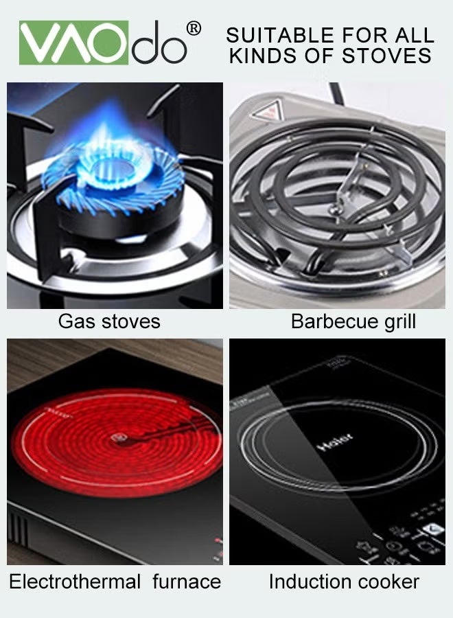 فاو دو مجموعة الأواني والأواني ، مجموعة أدوات الطبخ من الفولاذ المقاوم للصدأ ، متوافقة مع الاستقراء ، آمنة غسالة الصحون ، مجموعة الطبخ المطبخ لجميع الأطباح - Image 3