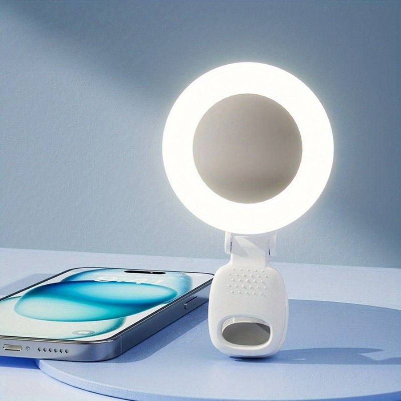 مصباح LED محمول للتثبيت بالقص، إضاءة تعبئة بيضاء، قابل لإعادة الشحن عبر USB، كاميرا فيديو مضغوطة للسيلفي. - Image 5