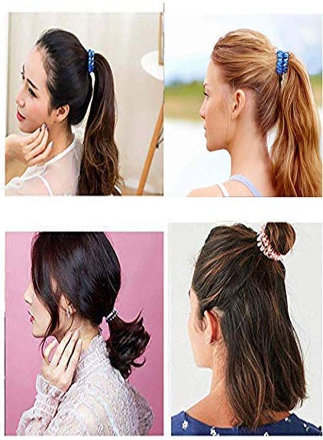 Shidara ربطات شعر حلزونية من شيدارا، لا تترك أثراً، ربطات شعر ملونة غير ظاهرة، ربطات شعر مرنة حلزونية، ربطات شعر لسلك الهاتف، ربطات شعر مقاومة للماء للنساء والفتيات | متعددة الألوان | 20 قطعة - Image 4