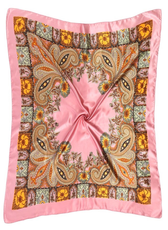 VBAEI 35” Large Square Satin Head Scarf - 1Pcs Satin Hair Scarf Silk Bandana Head Wraps For Women, Pink, 35 inches - Image 5