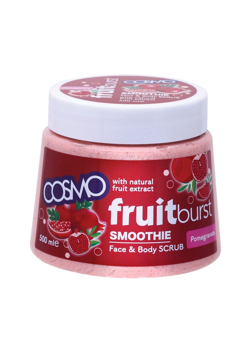 COSMO Fruitburst Smoothie Face And Body Scrub With Pomegranate 500ml 