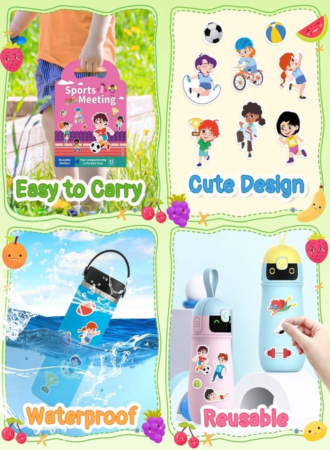 Benresive Reusable Sticker Book for Toddlers 2-4 Years, Fun Travel Stickers for Kids, Waterproof Sticker Books for Toddlers 1-3, Crafts Activities for Todddlers 1-3 2-4 3-5 - Sports - Image 5