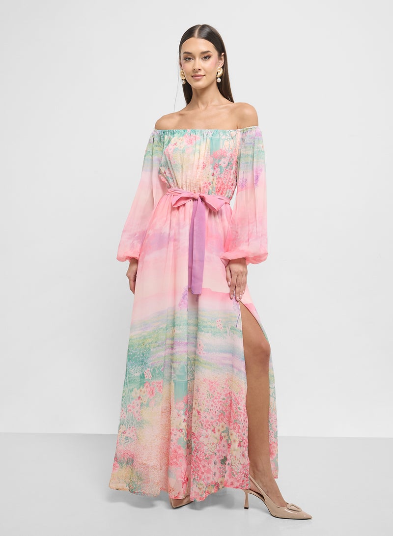 ايلا فستان ماكسي بطبعة زهور - Image 1