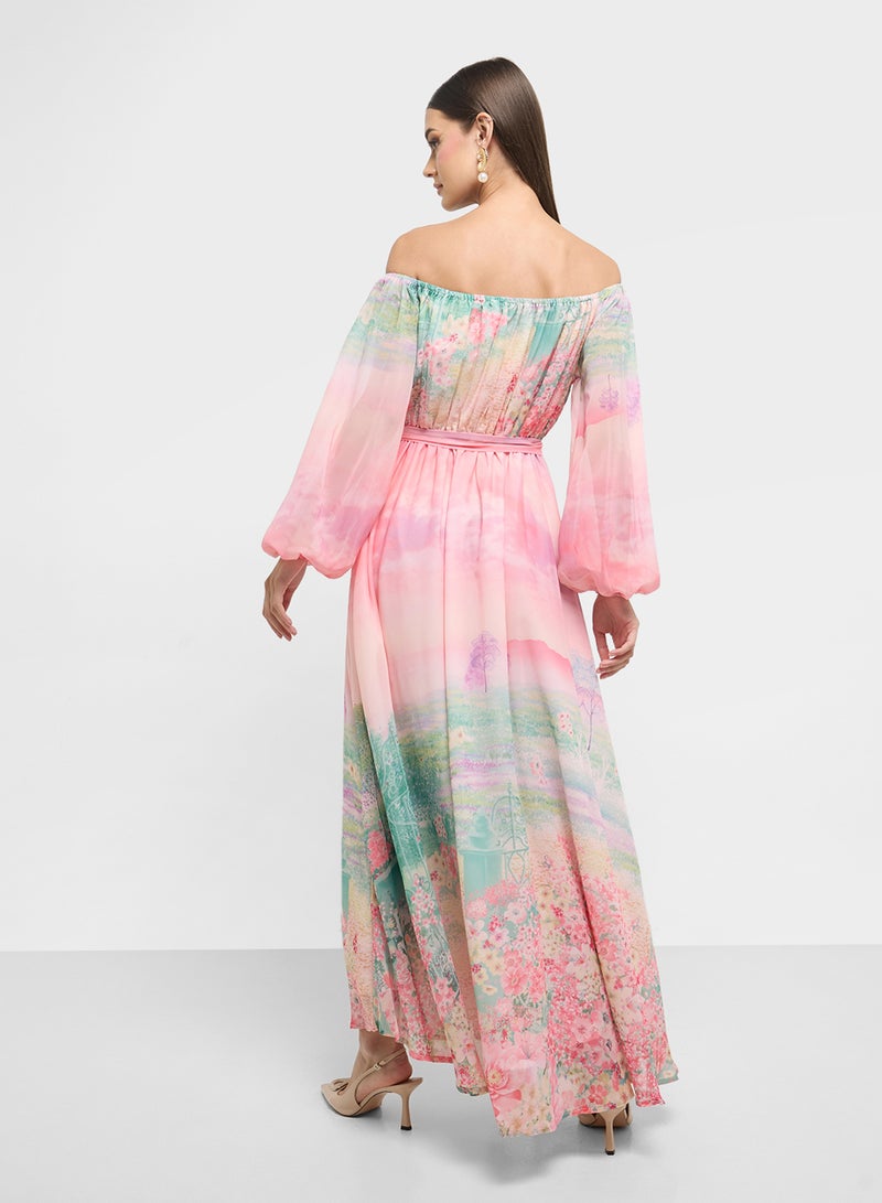 ايلا فستان ماكسي بطبعة زهور - Image 2