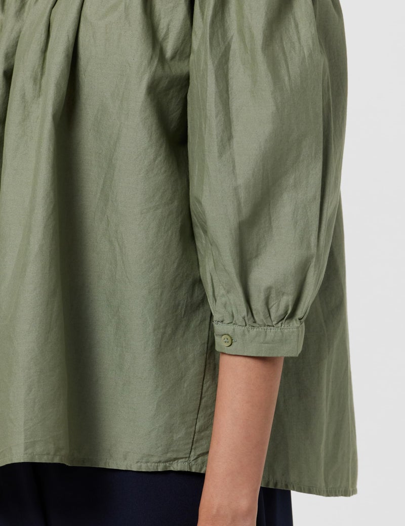 Marks & Spencer Pure Cotton Embroidered Off The Shoulder Blouse T415182WKHAKI_(8) Khaki - Image 5