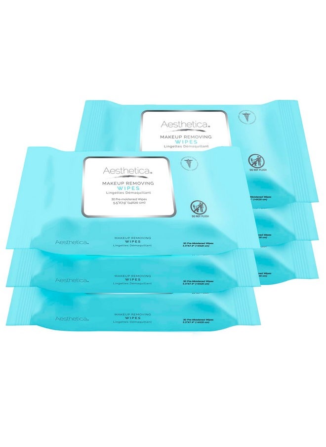 Aesthetica - Esthetica Makeup Removing Wipes Face & Eye Makeup Remover Wipes 6 Pack Bulk (180 Wipes Total) Hypoallergenic & Dermatologist Tested Oil & Fragrance Free Made In Usa - Image 1
