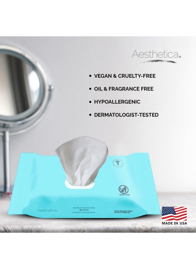 Aesthetica - Esthetica Makeup Removing Wipes Face & Eye Makeup Remover Wipes 6 Pack Bulk (180 Wipes Total) Hypoallergenic & Dermatologist Tested Oil & Fragrance Free Made In Usa - Image 1