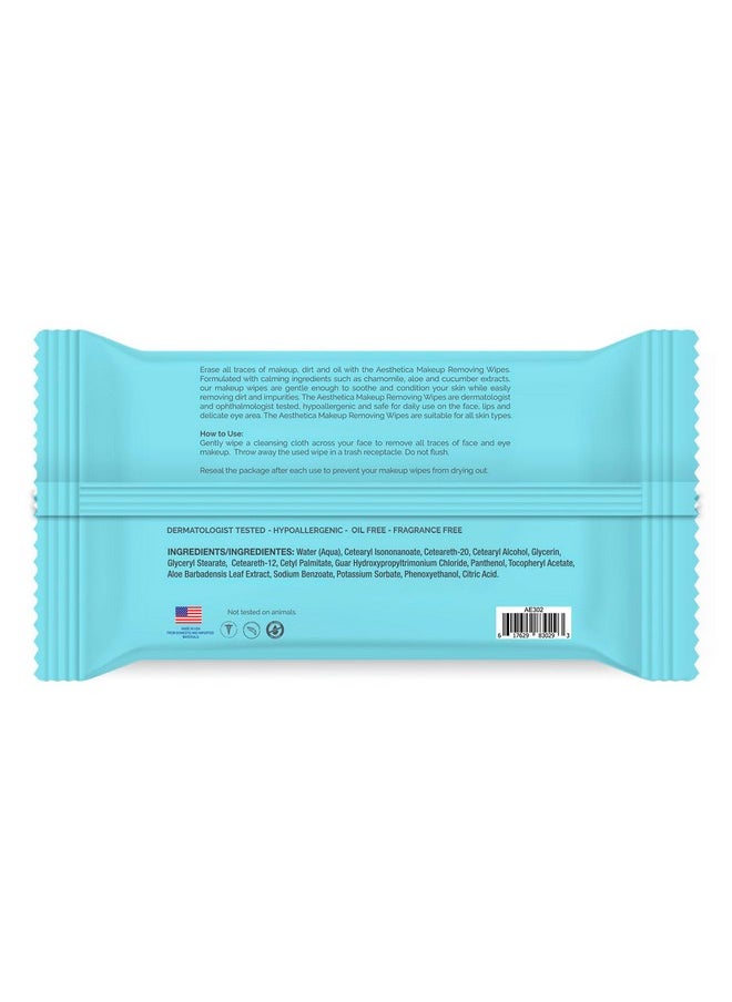 Aesthetica - Esthetica Makeup Removing Wipes Face & Eye Makeup Remover Wipes 6 Pack Bulk (180 Wipes Total) Hypoallergenic & Dermatologist Tested Oil & Fragrance Free Made In Usa - Image 1