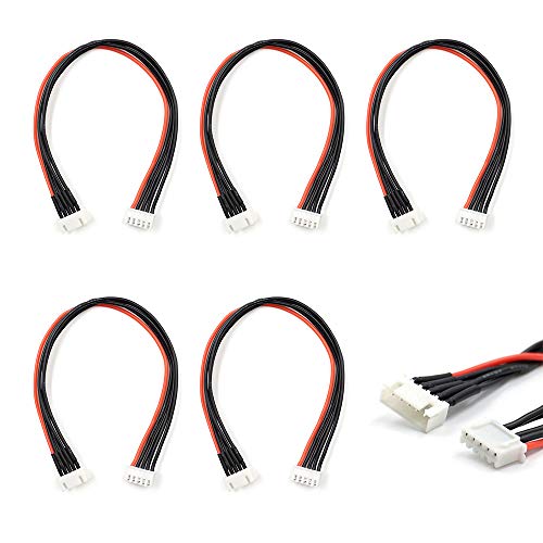 elechawk JST-XH 4S Balance Plug Extension Lead Wire 200mm 5 PCS for LiPo Battery Balance Charging 22AWG Silicone - Image 4