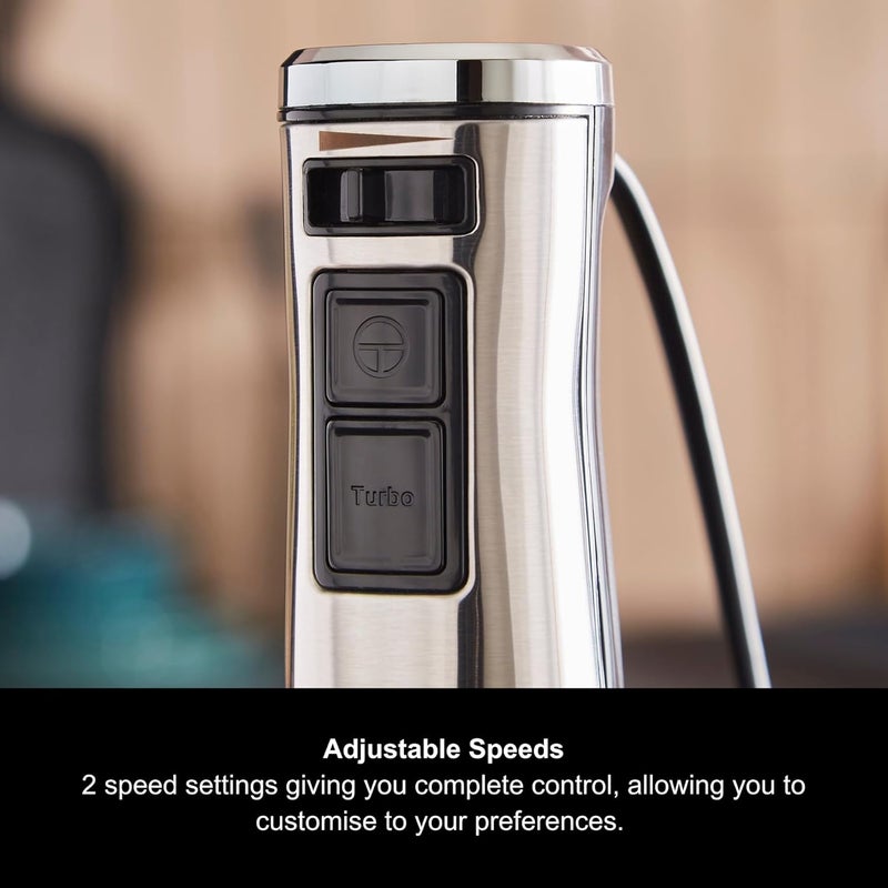 morphy richards Stainless Steel Hand Blender Set with Masher, Variable Speeds, Turbo Mode, DC Motor, Lightweight, Mashing/Chopping/Whisking/Juicing & Blending, Accessories Included, 1000W, 402020 - Image 3
