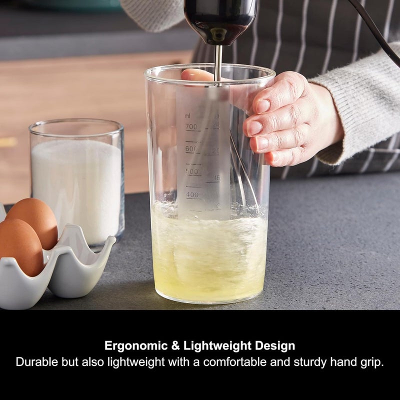 morphy richards Stainless Steel Hand Blender Set with Masher, Variable Speeds, Turbo Mode, DC Motor, Lightweight, Mashing/Chopping/Whisking/Juicing & Blending, Accessories Included, 1000W, 402020 - Image 4