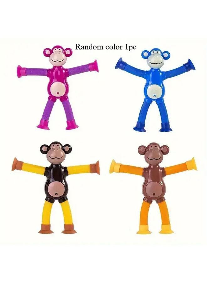 Random Color Stretching Four Color Monkey Suction Cup Toy Hand Squeezable Fun For Office Classroom Party Birthday Gifts - Image 1