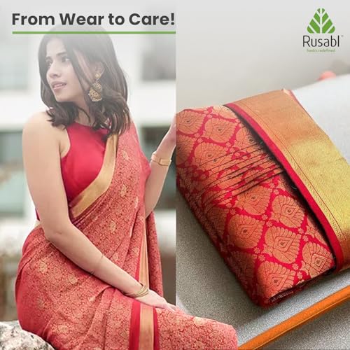 Rusabl Non Woven Multi Storage Covers (Pack of 6, Green) with Zipper Closure, Clothes Organiser for Wardrobe, Bag for Woman Dresses, Sarees, Lehengas, Shawls, Men T-Shirts, Shirts (42 x 35 x 20 cm) - Image 5