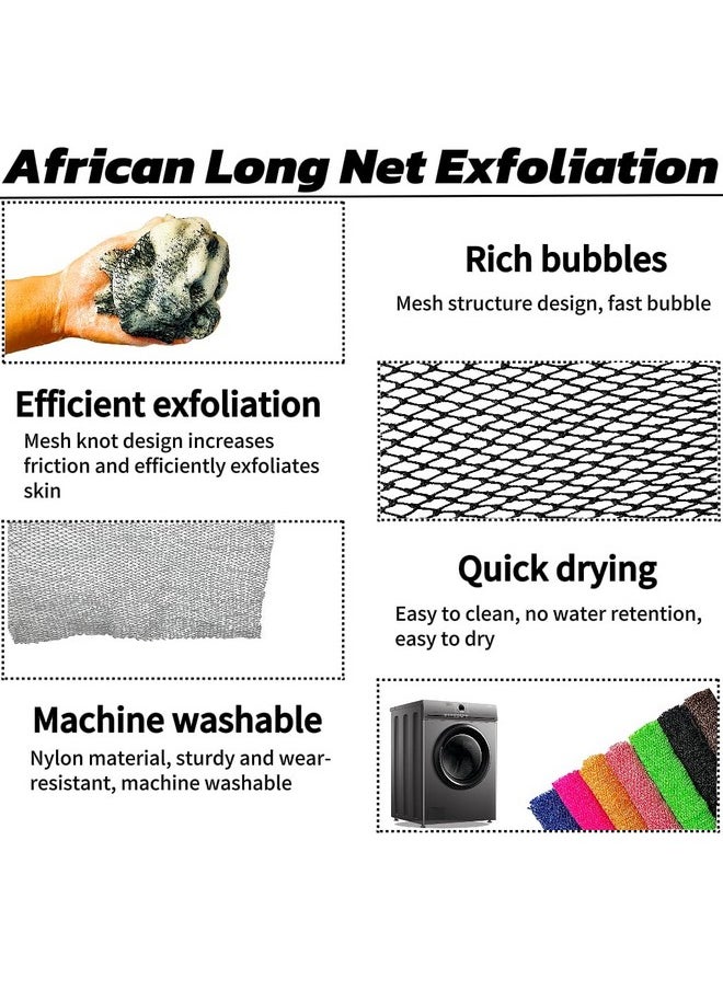 SPMKTBOZAI - African Net Sponge Authentic, African Exfoliating Sponge Real African Net Black Owned, African Bath Sponge Back Scrubber, Body Exfoliator Shower Bath Accessories (Black) - Image 1