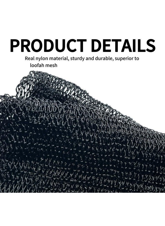 SPMKTBOZAI - African Net Sponge Authentic, African Exfoliating Sponge Real African Net Black Owned, African Bath Sponge Back Scrubber, Body Exfoliator Shower Bath Accessories (Black) - Image 1