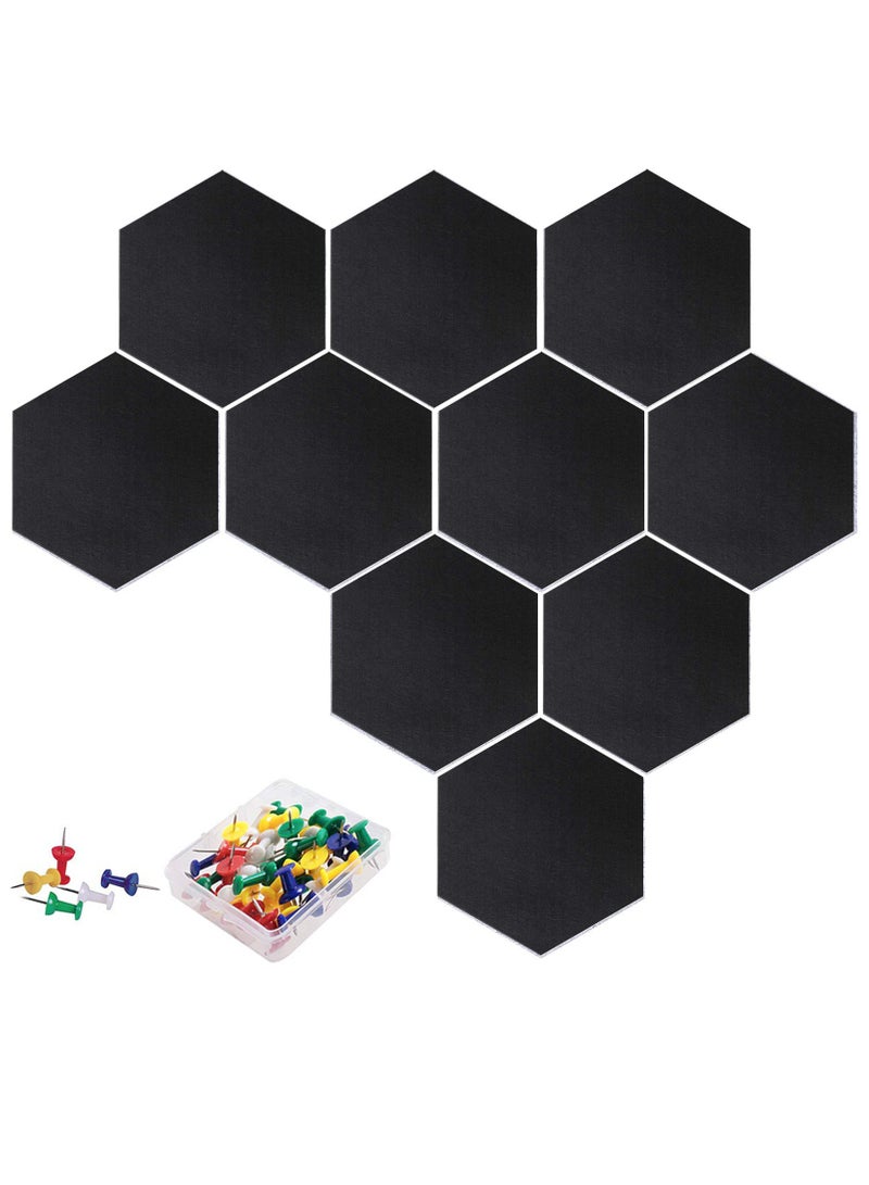 Generic Hexagon Cork Board Tiles - Felt Wall Decor Panels, Kids Bulletin Board, Photo Tiles, Magazine Boards, Pinboards for Wall Decoration, Office Organization, Bedroom Wall Art  - Image 1