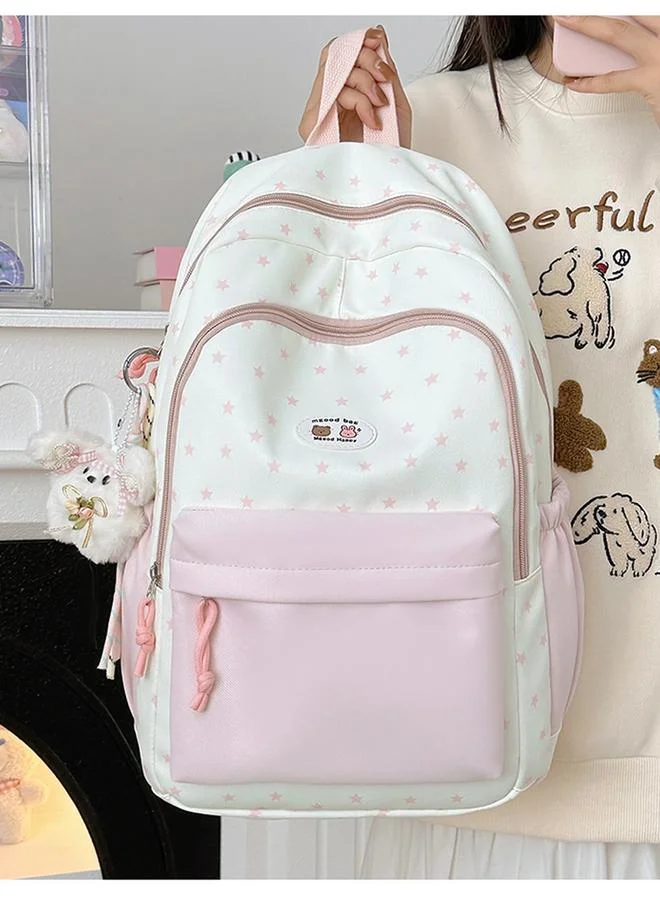 تايك تو Star Print Zip Pocket Backpack