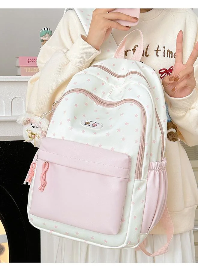 تايك تو Star Print Zip Pocket Backpack