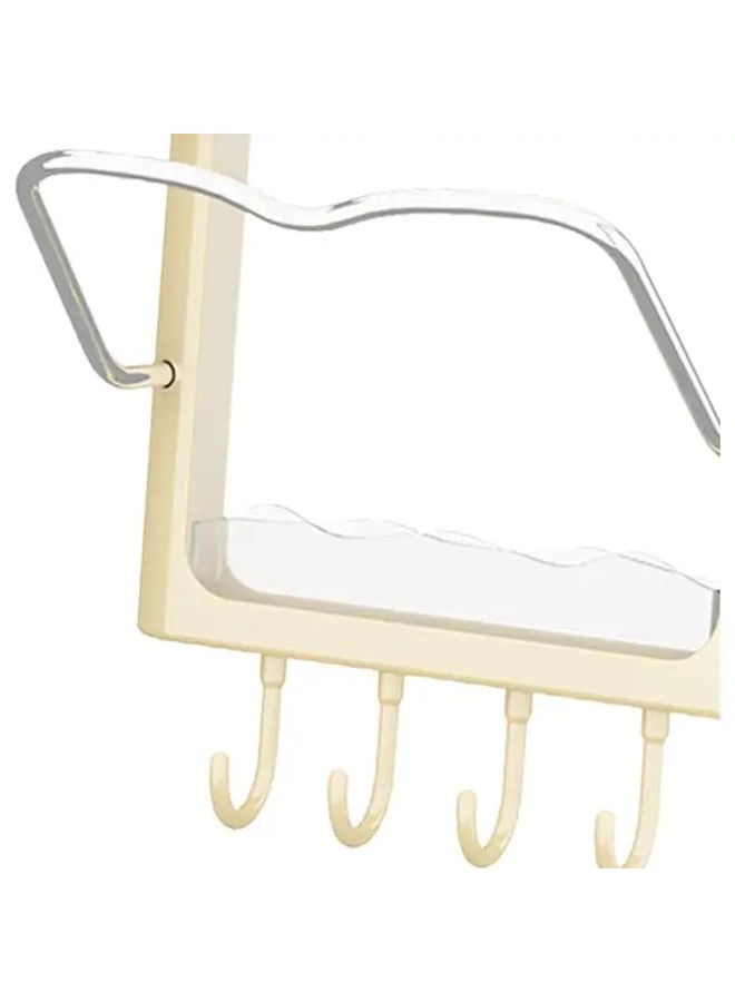 Cream Color Pot Lid Organizer Rack No Drill Stable Lid Holder Wall Mount - Image 4