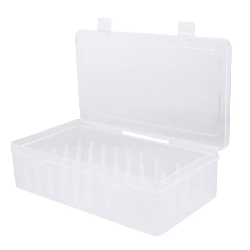 NUOBESTY Modern Storage Box, 42 Slots Thread Spools Holder, Clear Plastic Embroidery Thread Organizer, Sewing Thread Container for Arts & Craft, Household Storage Box, 9.16 x 5.23 x 2.48 inches - Image 1