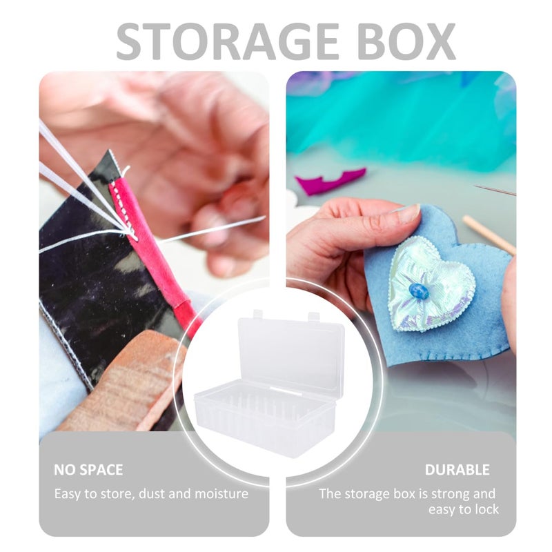 NUOBESTY Modern Storage Box, 42 Slots Thread Spools Holder, Clear Plastic Embroidery Thread Organizer, Sewing Thread Container for Arts & Craft, Household Storage Box, 9.16 x 5.23 x 2.48 inches - Image 5