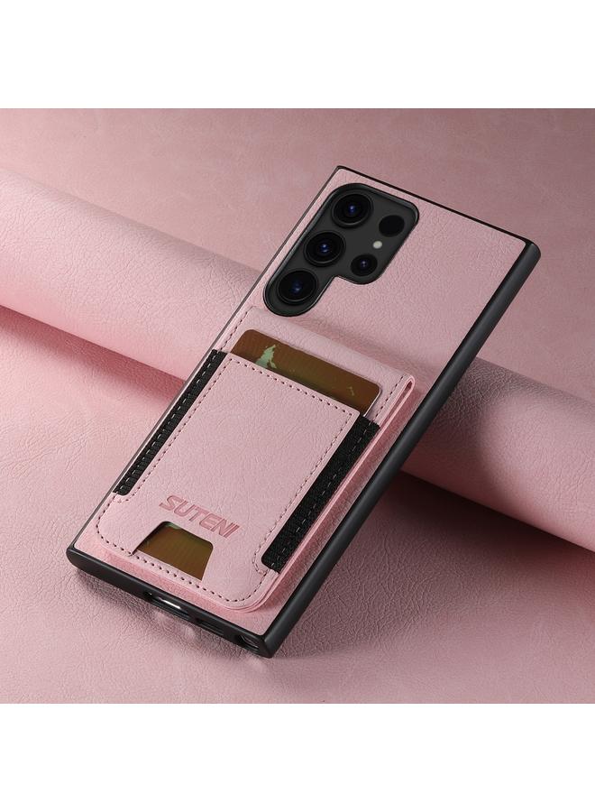 Suteni Case For Samsuny Galaxy S22 Ultra 5G H03 Litchi Leather Card Bag Stand Back Phone Case - Image 2