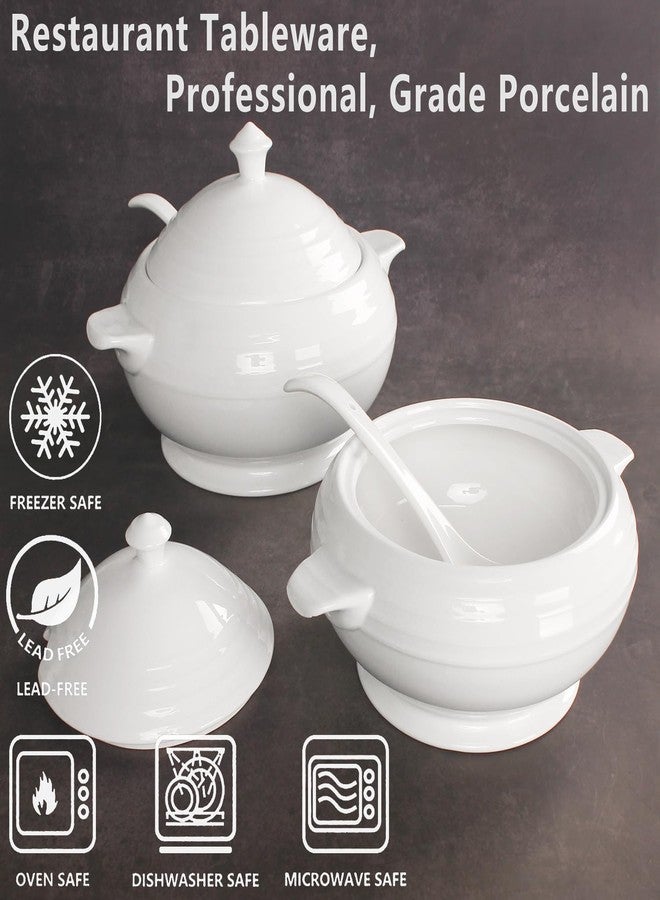 Creativity Home Casserole Dish, 88 ounce Spherical shape Casserole Dish With Lid and a 9.4-inch spoon, Oven to Table Porcelain Serving Handles, for Dinner and Party, Dishwasher and Microwave Safe - Image 4