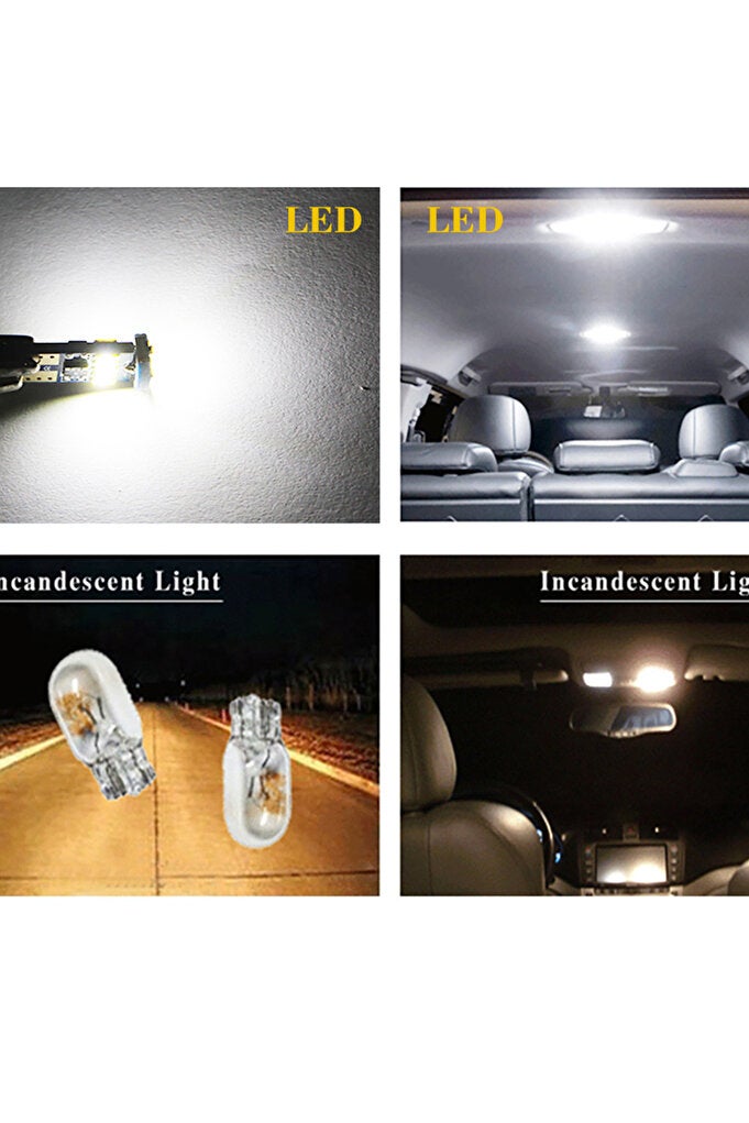 rayihni T10 White 10PCS T10 W5W Canbus Bulbs 194 LED 4014 SMD 15 LED Bulbs White Error Free Car Auto Wedge I - Image 4