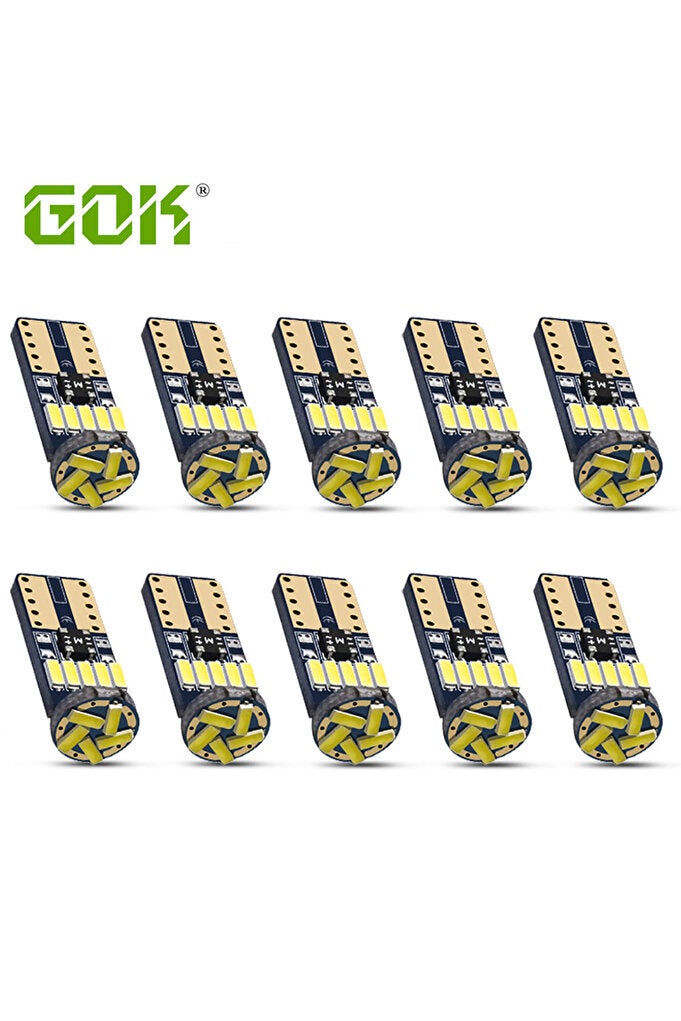 rayihni T10 White 10PCS T10 W5W Canbus Bulbs 194 LED 4014 SMD 15 LED Bulbs White Error Free Car Auto Wedge I - Image 1